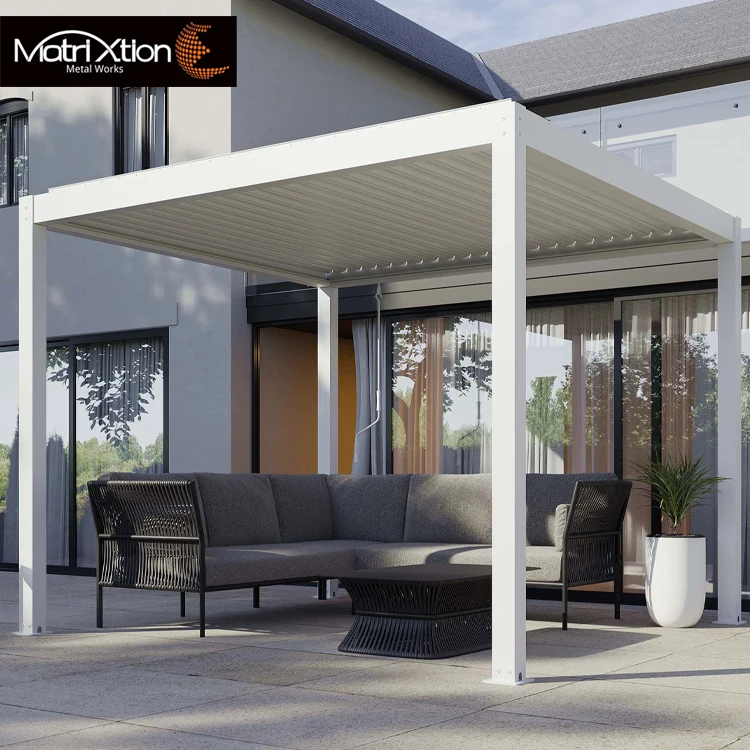 Modern Luxury Pergola Systems louvre gazebo aluminium bioclimatic pergolas