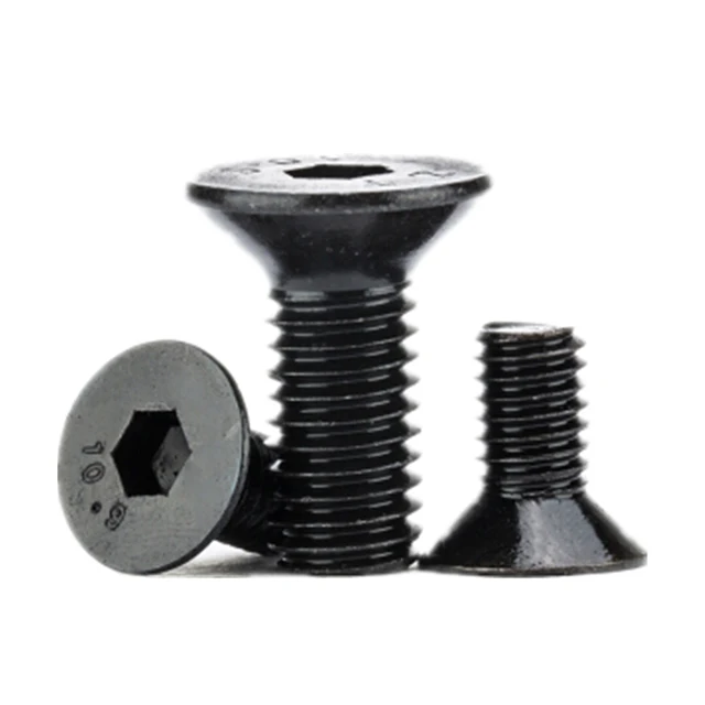 Manufacturer black zinc countersunk hexagon socket DIN7991 SS304 SS316 M6 countersunk head hex socket screw
