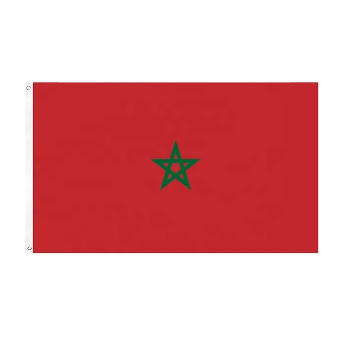 Factory Price Morocco Flag Large 3x5 Ft Country Flags Indoor/Outdoor Moroccan National Flags Polyester with Brass Grommets