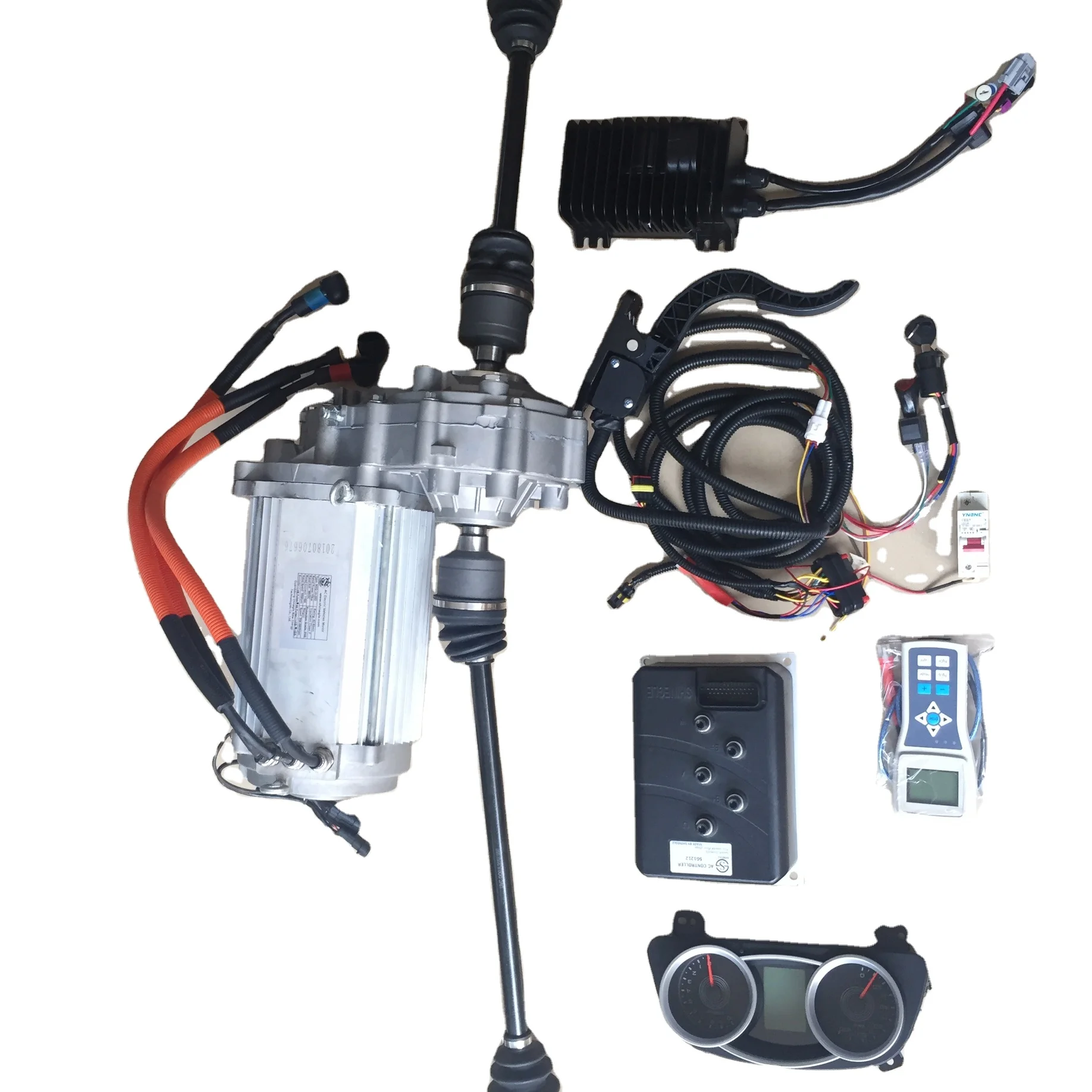 SHINEGLE 15kw 25kw 20hp 108V  96v 72V 60V 48V servo motor AC motor controller gearbox axle fusca vw electric car conversion