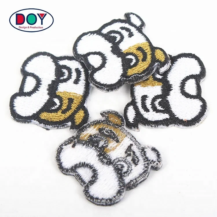 Custom Cute Cartoon Animals Logo Mini Embroidery Patches for Shoes