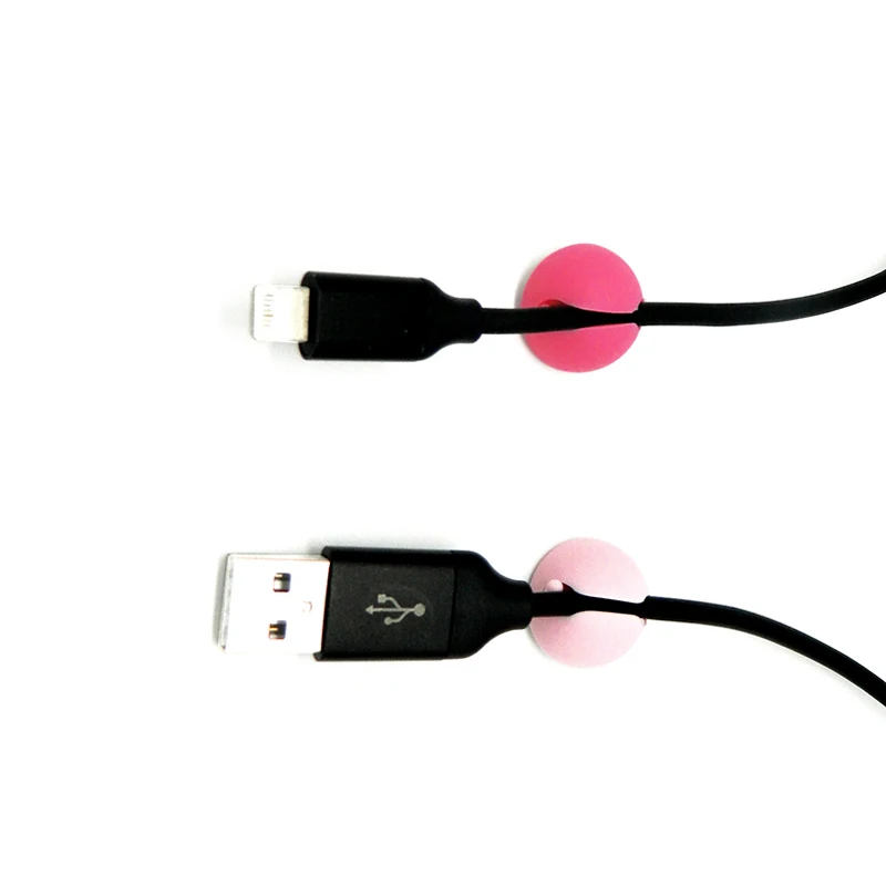 Hot Selling Desktop Cable Organizer Multipurpose Wire Cord Cable Tidy Holder Drop Clips Silicone Organizer Line Fixer Winder