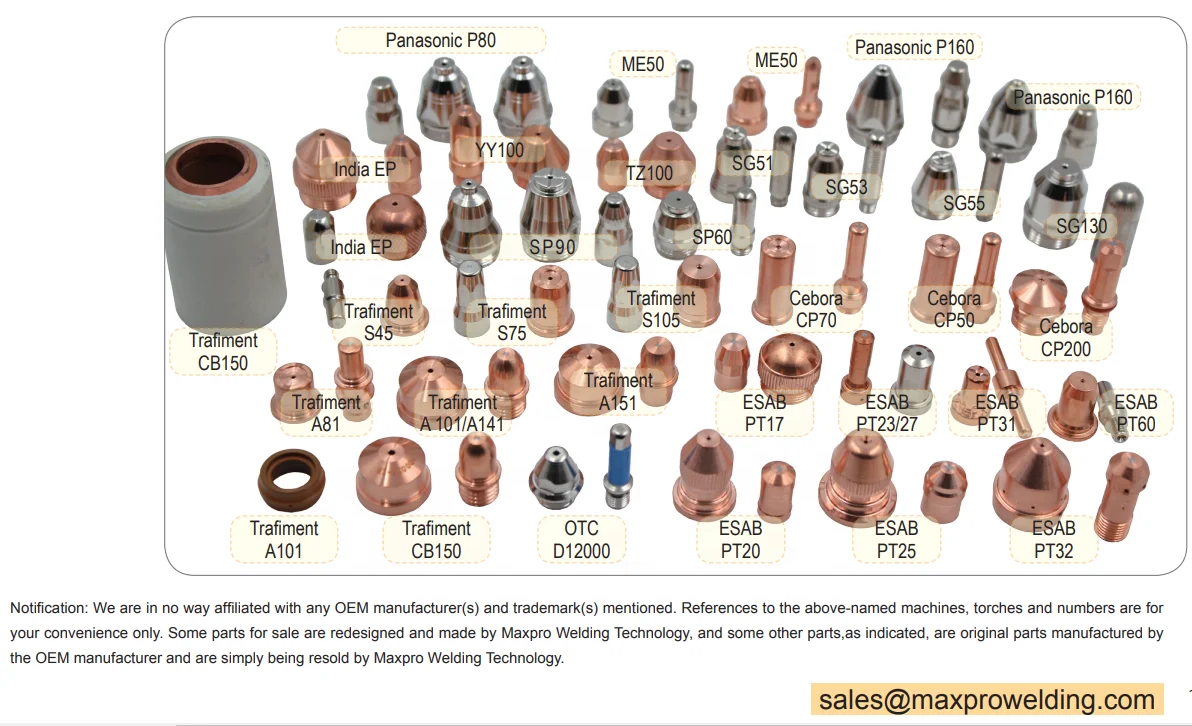 260A Plasma Cutting Torch Consumables Plasma Cutting Electrode 220435
