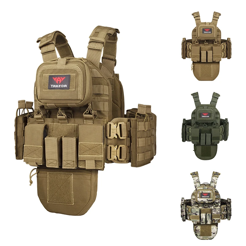 YAKEDA Hunting Vest Outdoor Molle Body Protection Equipo Tactico Pouch Plate Carrier Chaleco Tactico Tactical Vest