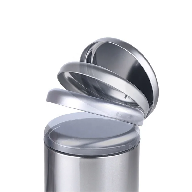 Bathroom Litter Bin Stainless Steel Trash Cans Kitchen Foot Pedal Trash Bin