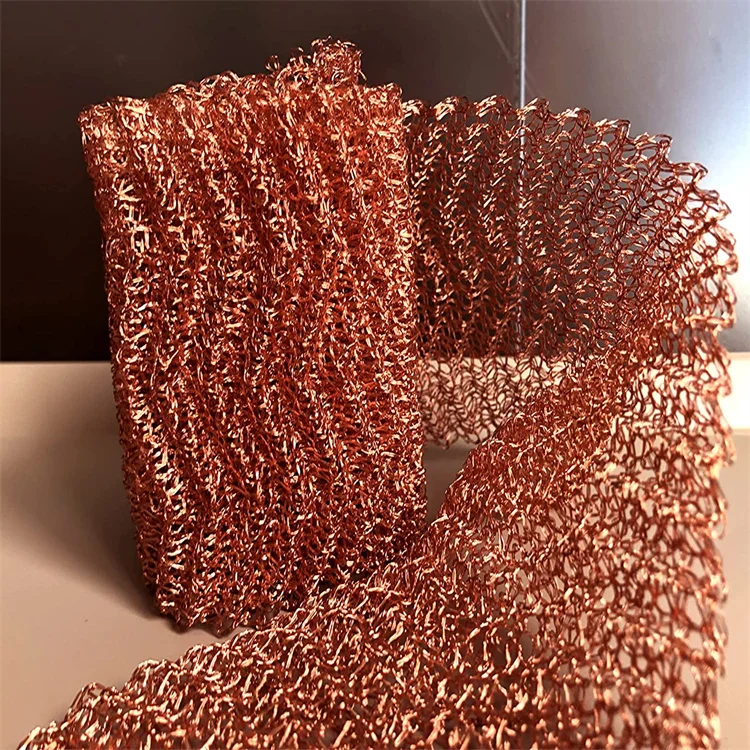 Высокотемпературный фильтр для жидкости и газа ширина 30 см вязаная сетка из чистой меди