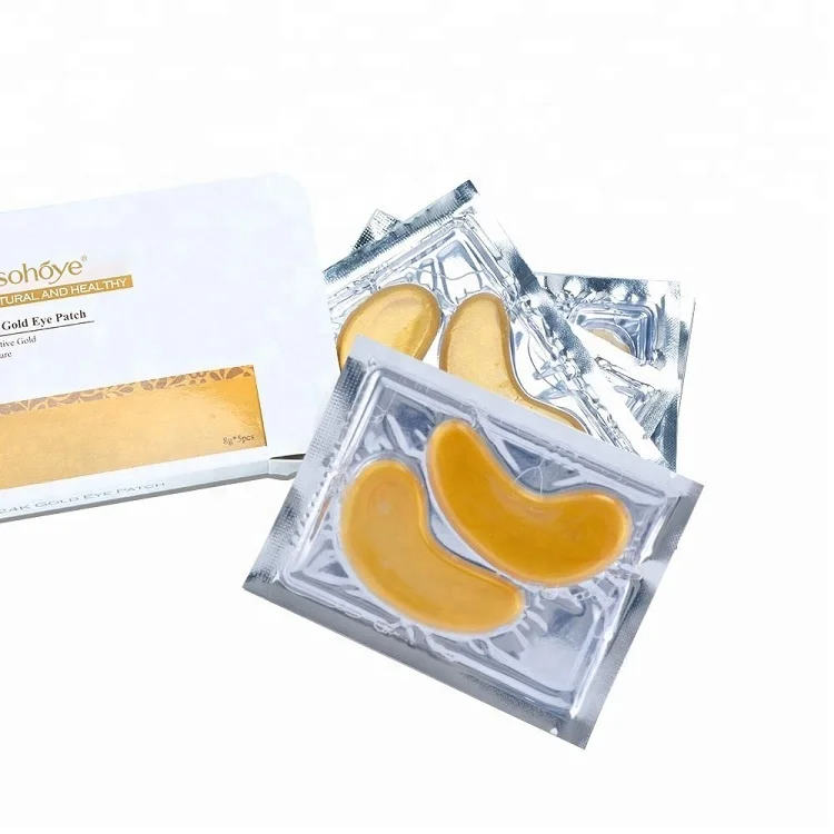 Private Label OEM Anti-Puffiness hydrogel Crystal Gel Under Eye Patches 24K Gold Collagen Eye Mask Eye Patch