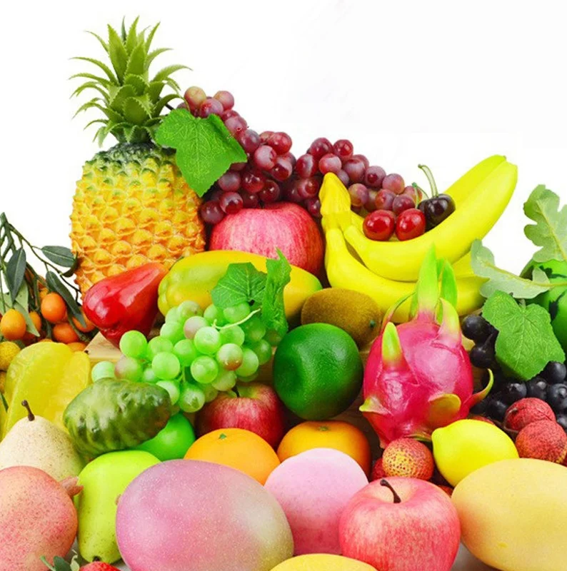E-246 Artificial Decorative Plastic Grape Apple Banana Mango Fruit Colorful artificial Fruit for decoration