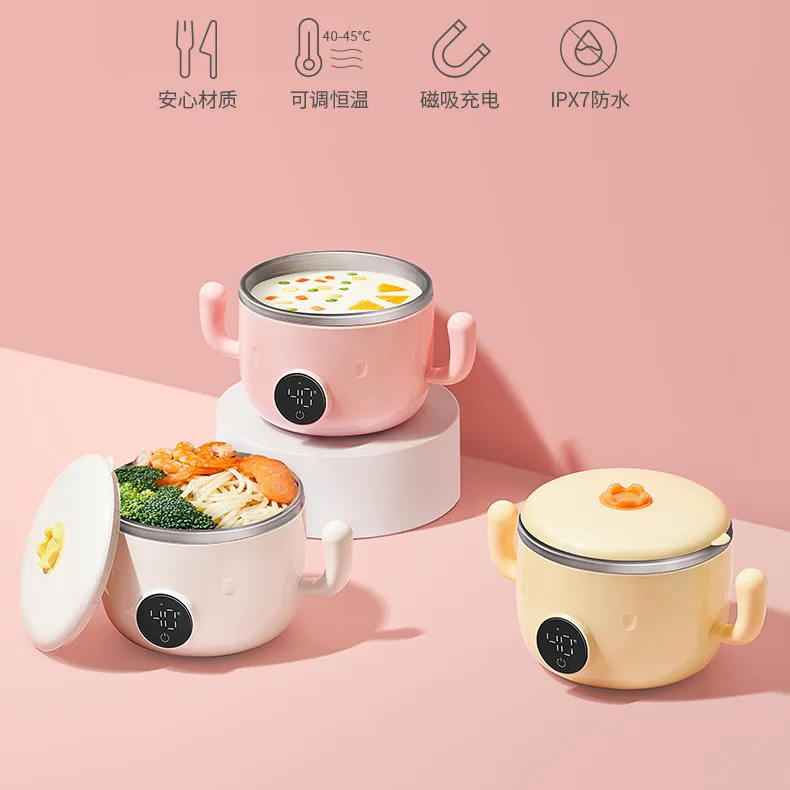 Baby Bowl Rapid induction heating baby food warmer bowl With non slip washer Easy cleaning baby smart feeding heated bowl