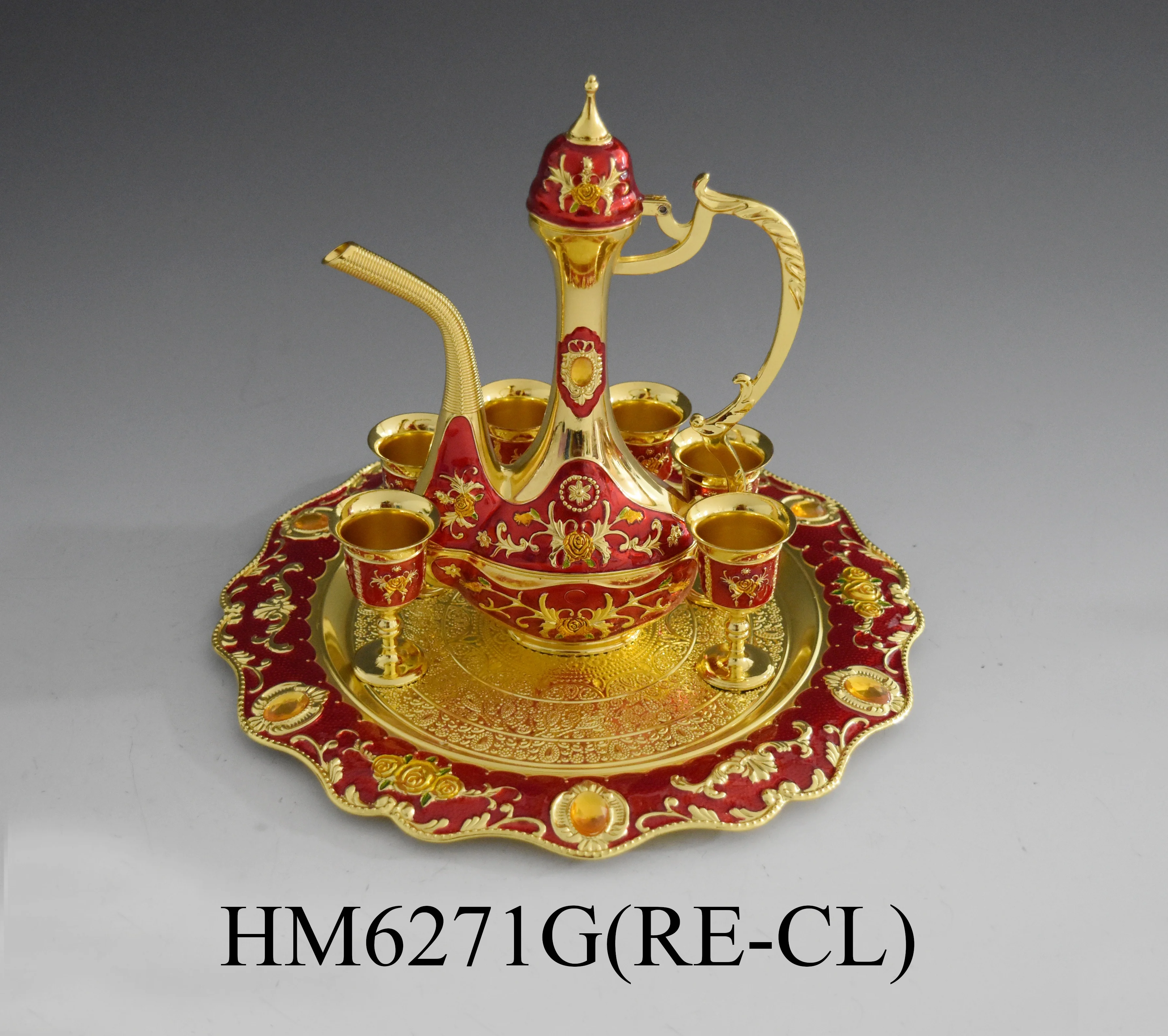 Saudi Arabic Luxury Mid-east Craft Gift 8 pcs Tea Coffee Cup Drinking Set