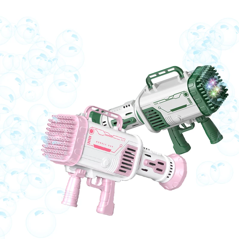Amazon top  selling Wholesale Party wedding toy big gatling bazooka pink bubble soap gun with 80 holes