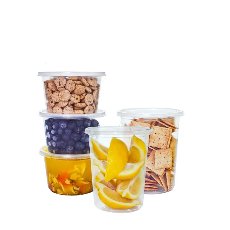 Morden Luxury Custom Round Soup Bowls Plastic Disposable Salad Bowls With Lid