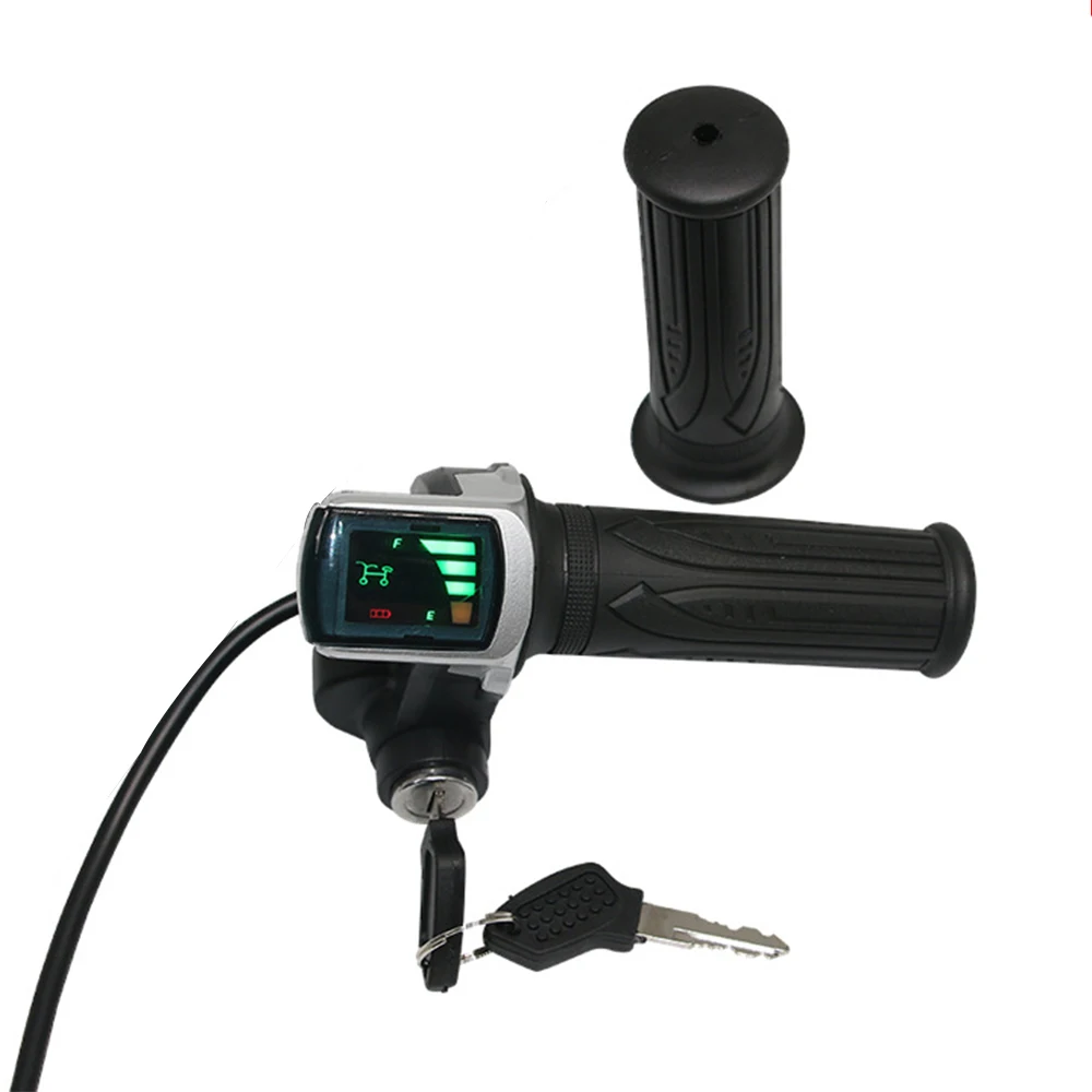Electric Scooter ebike Twist Throttle Handlebar Handle Set 24v 36v 48v With Battery Indicator for Chinese Bikes