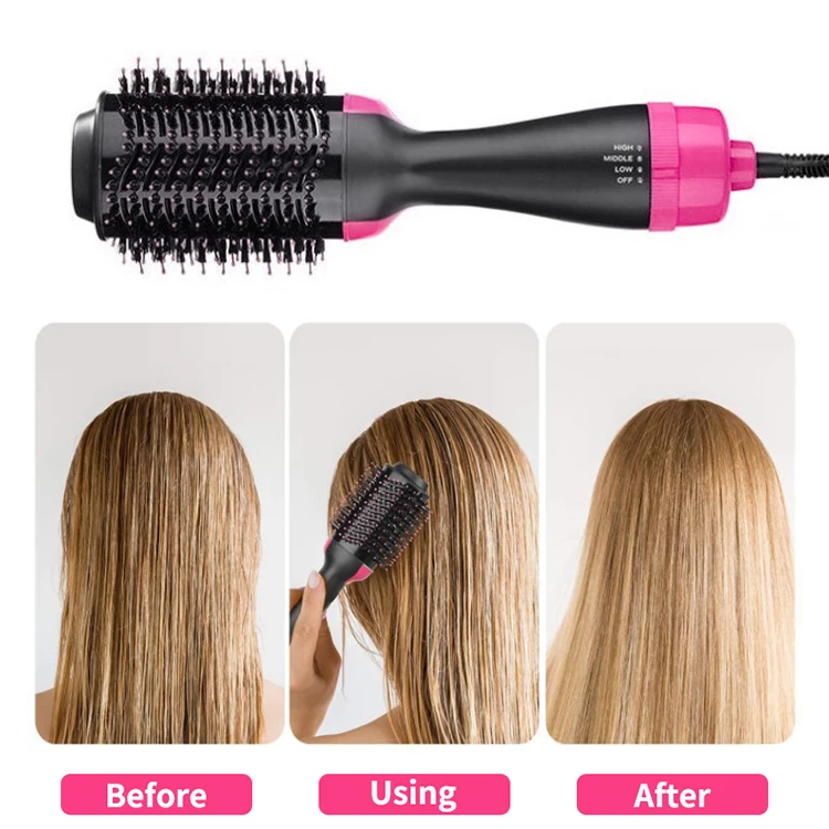 Vkk New Arrival One Step Hot Air Brush Hair Dryer Comb Volumizer Electric Hot Comb with Dryer