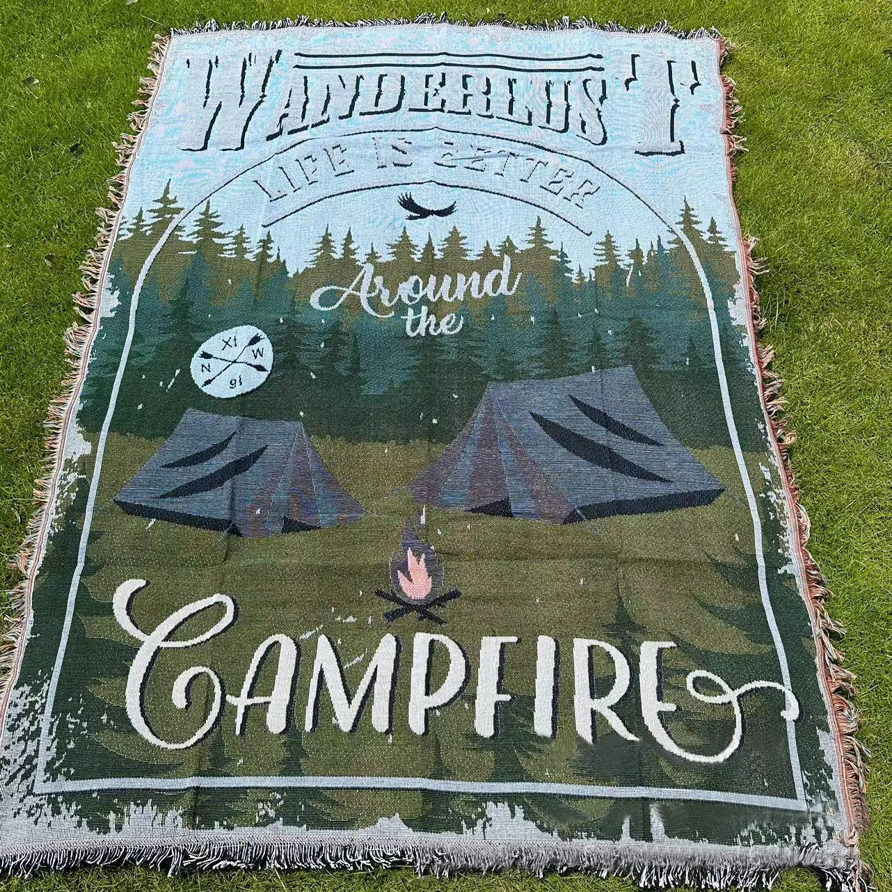 custom woven tapestry hoodies farmhouse throw blanket  beyonce star Anime Chainsaw man taylor woven blanket