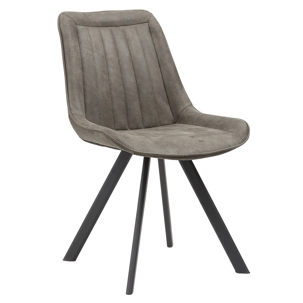 
Contemporary leisure velvet upholstered grey accent chair with metal legs 