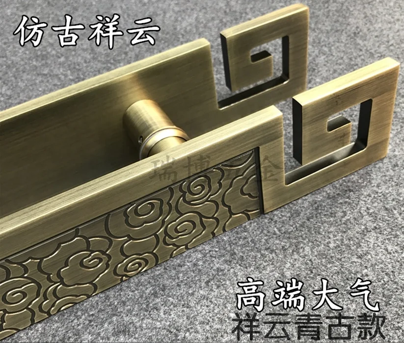 wholesale antique brass carving handle pull black aluminum carved door pull handle