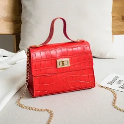 The new fashion trend single strap shoulder custom lady pouch bag chain handbags women bags with texture