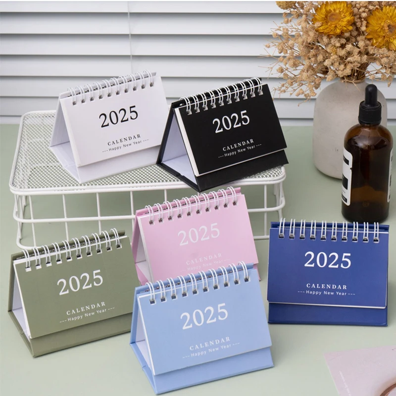 Free Sample Wholesale Custom Small Size Spiral Binding Aluminum Calendars Folding Perpetual Desk Calendars For Promotion Gift