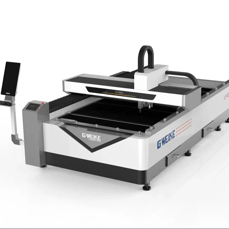 G.WEIKE 8 feet x 4 feet up to 1.5kw Fiber Laser plus co2 laser dual laser cutting machine for cutting metal and non-metal