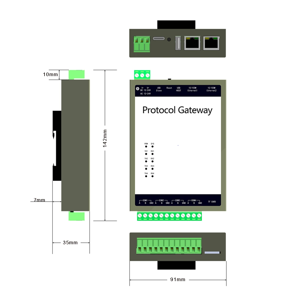  X2Modbus шлюз 4 RS485 последовательный