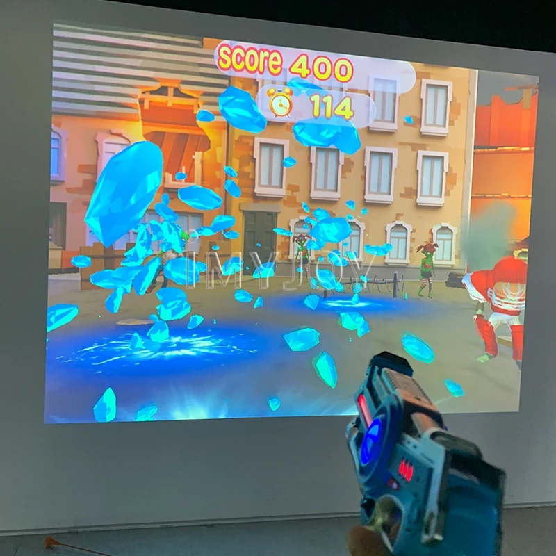 Interactive Ball Hitting Pool Children Game Accessories 2600MA Shooting AR Gun Interactive Wall Games