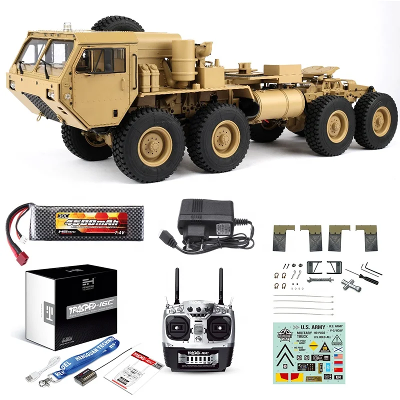 
M983 US Army Military Truck 1/12 RC Truck 8x8 HG P802 Upgrade Version With 4500mAh Battery,Lightings and Sounds 