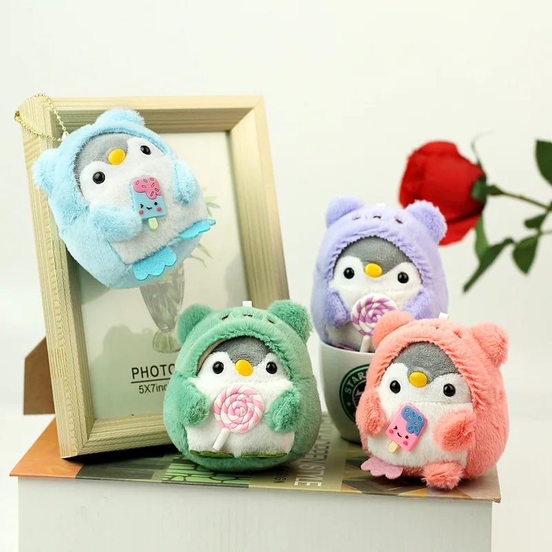 New Small Penguin Plush Keychain Cute Plushie Doll Anime Kawaii Toys for Children Pendant Keyring Woman Girl Birthday Gift
