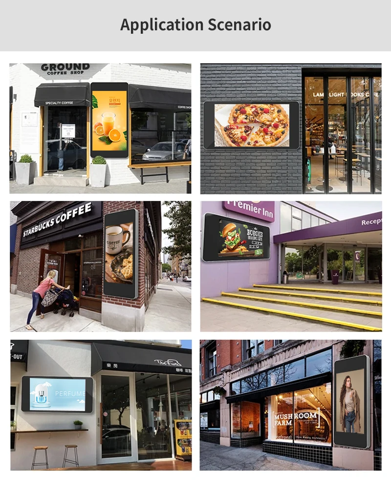 43 49 55 65 inch IP65 waterproof 2500 nits media player lcd screen 4k outdoor display digital signage