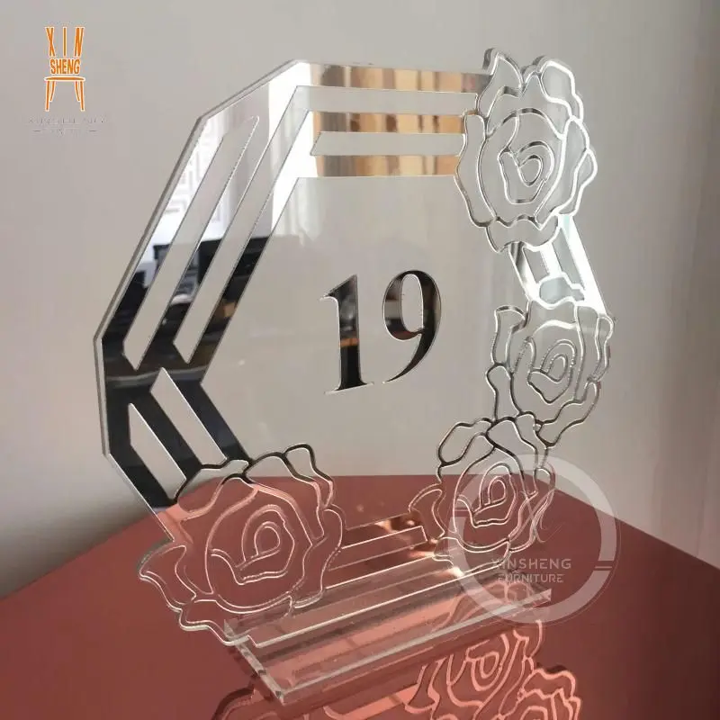 Modern wedding PVC and acrylic Table Display Number