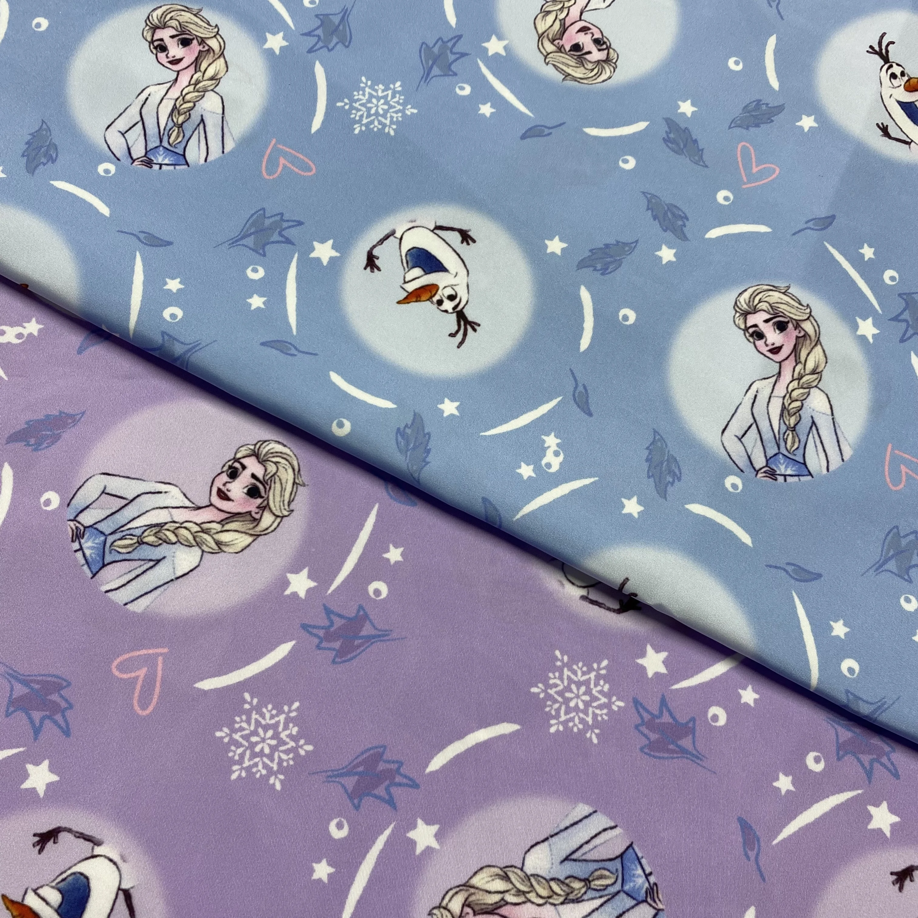 Customized Weft TPM Fake Faux Memory Digital Print 75D*75D Fabric Frozen Anna For Jacket