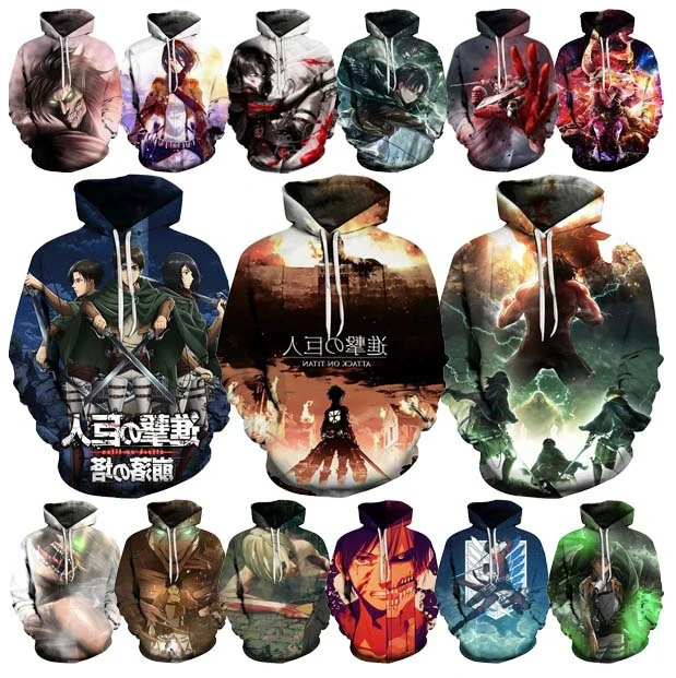 2023 New style Attack on Titan 3D Printed Hoodies for Men Anime From Men Casual Fashion Harajuku Funny Oversized Pullover