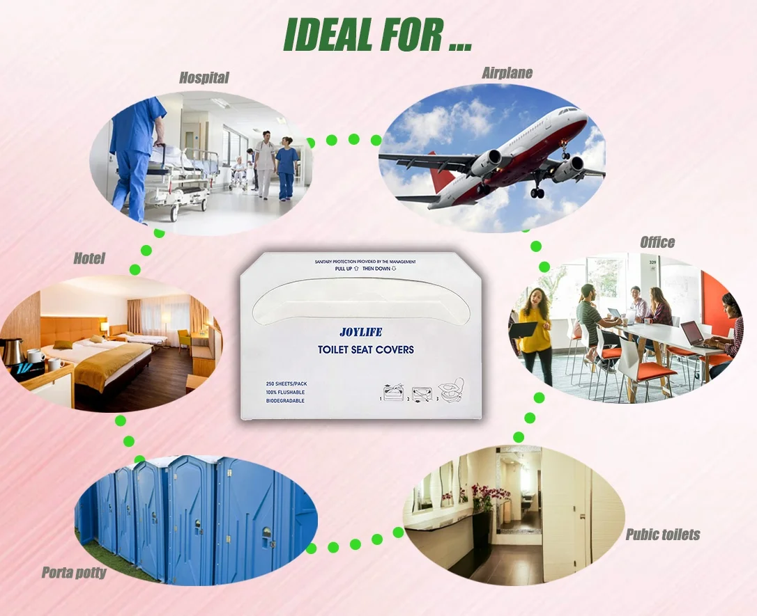 Cheap Price Good Quality Hygienic Protective Fold Disposable Flushable Toilet Seat Cover Paper