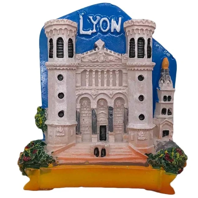 Resin 3D refrigerator magnets Lyon, France tourist souvenirs Resin handicraft