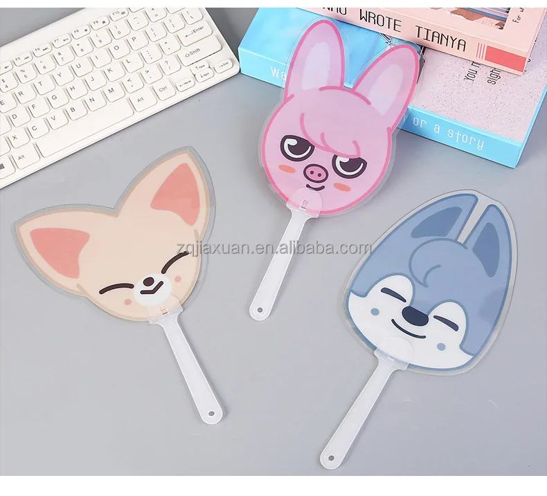 kPOP Clear Picket Hand Fans K-pop Yourself Custom Photo Printed Hand Fans Round Plastic Fan Picket