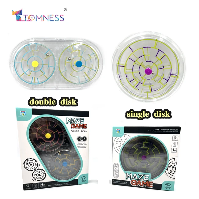 Twin Labyrinth Game Brain Teaser Maze ball Puzzle Logic Game with Two Metal Balls ,handheld puzzle games