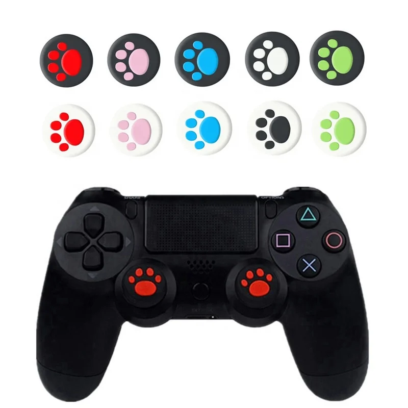 Cat Paw Thumb Stick Grip Controller Rubber Silicone Joystick Cover Case For Sony Ps5 Ps4 Ps3 Slim Xbox 360 One Switch Pro
