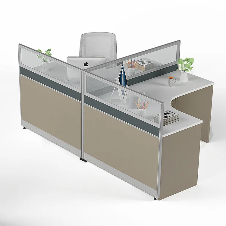 30mm Thick Aluminum Partition L shape Call Center Cubicle Office Workstation