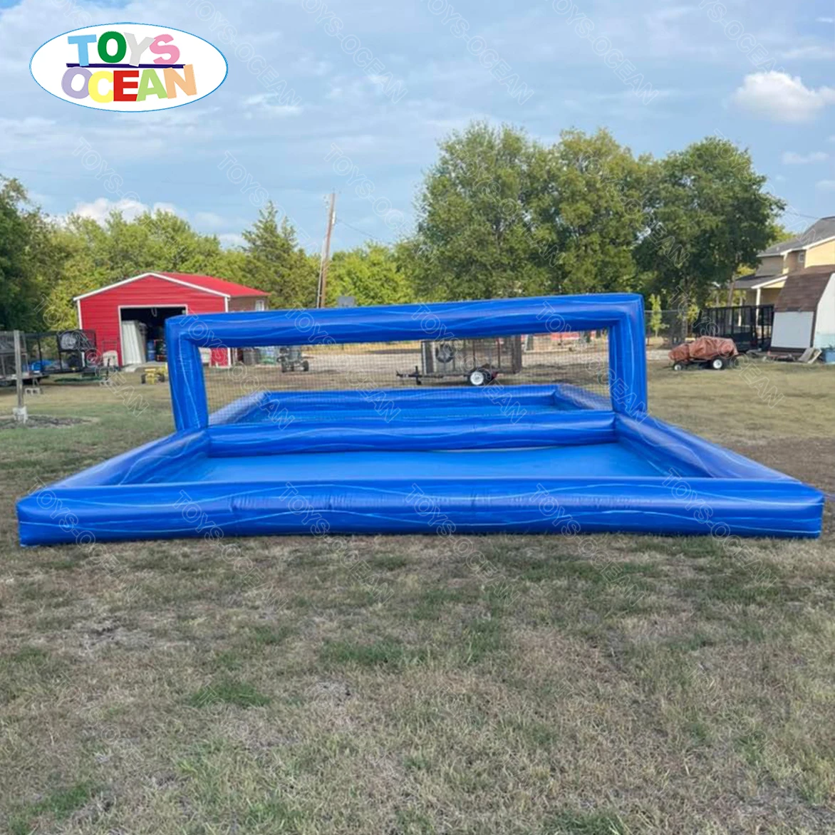 Cheap inflatable water volleyball court, beach inflatable water park game, water sport inflatable aqua volleyball field