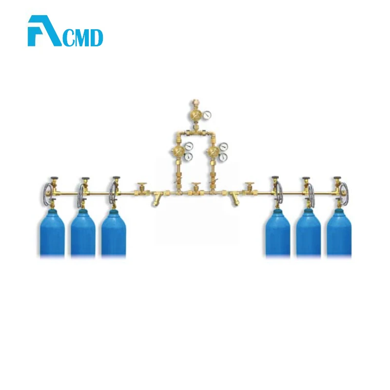 Dual-bank Manifold Systems with flexible high pressure stainless steel braided pigtail for hospital gas manifold system