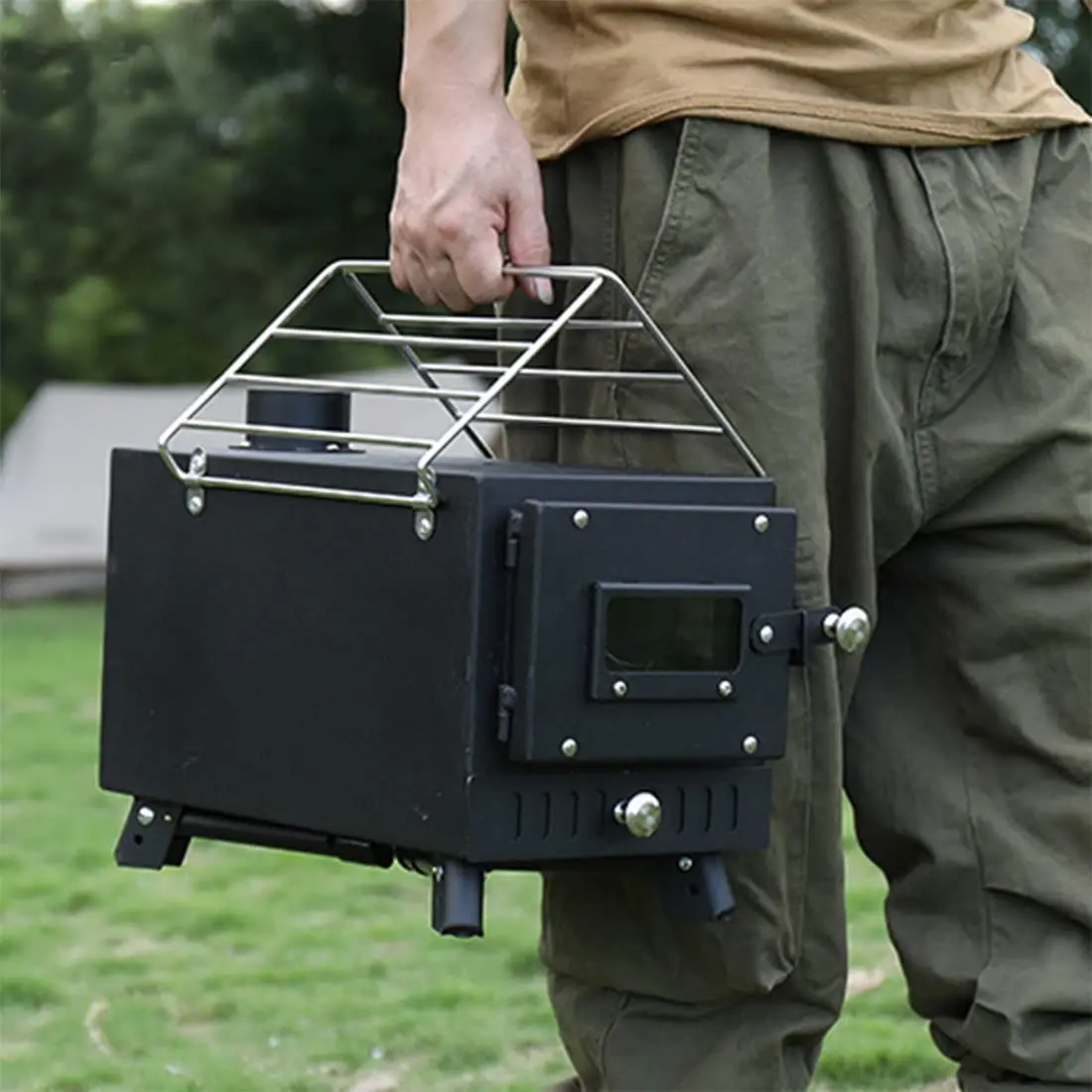 Large Size Wood Burning Stove Portable Camping Wood Hot Tent Stove For Tent, Shelter, Camping, Ice-fishing