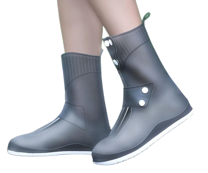 0363462 FASHIONABLE Multi-Color Transparent PVC Big Open Unisex Anti-Slip Rain Boots Rain Shoes Galoshes