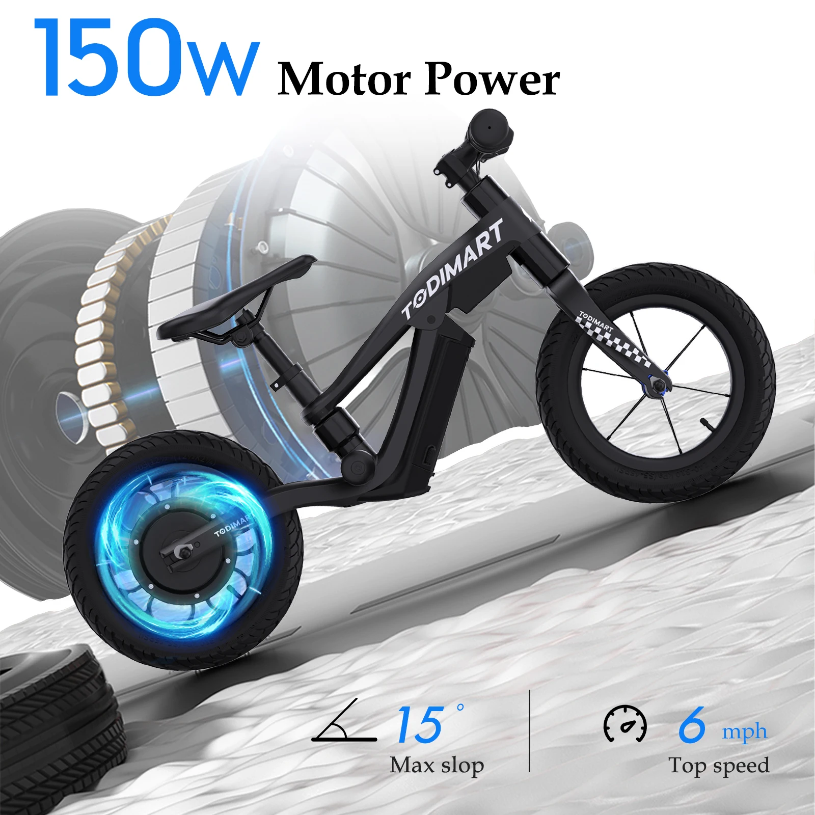 USA Warehouse Lithium Battery Powered Children Riding 12inch Electric Bicycle Toy Kids Balance Dirt Bike For Children