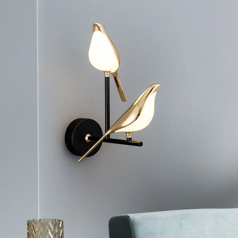 Manufacturer Direct Sales Magpie Minimalist Bedroom Creative Bird Desk Lamp Modern Living Room Corridor Staircase Wall Lamp