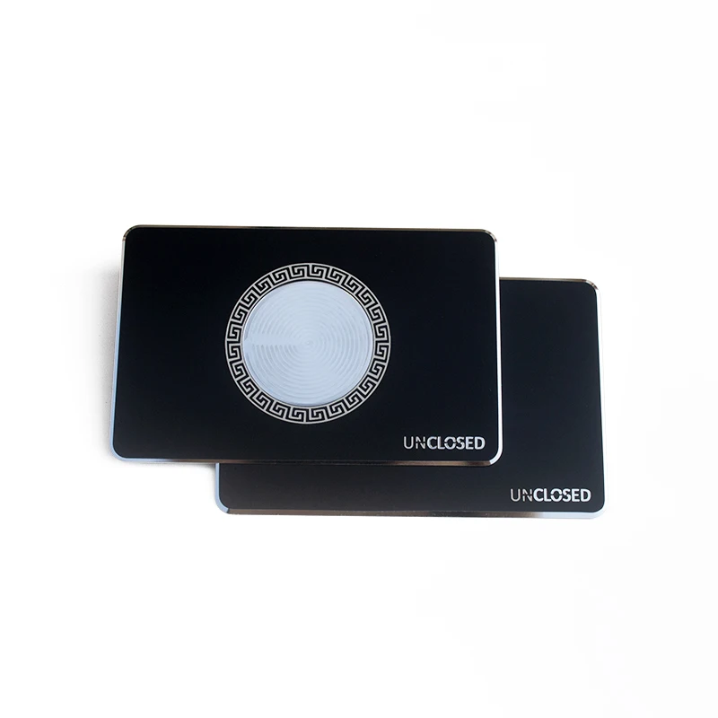 Metal Blank Business Gift Cards Sandblasted Anodized Engraved Aluminium cards Customized Logo Customer Size