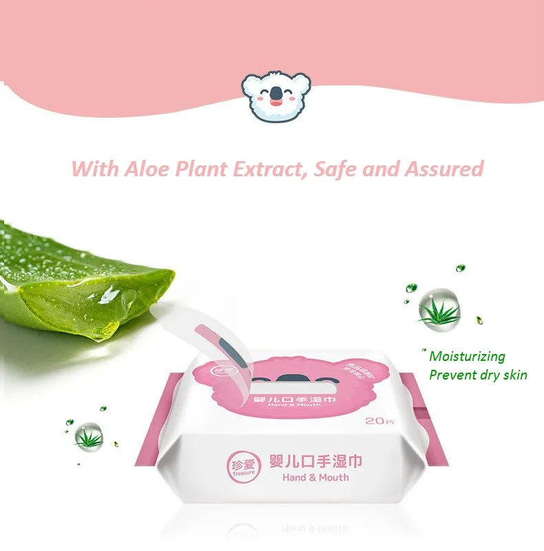 BB51 бутылка с водой младенца салфетки без спирта 20 шт. рук малыша уход за кожей лица влажные салфетки