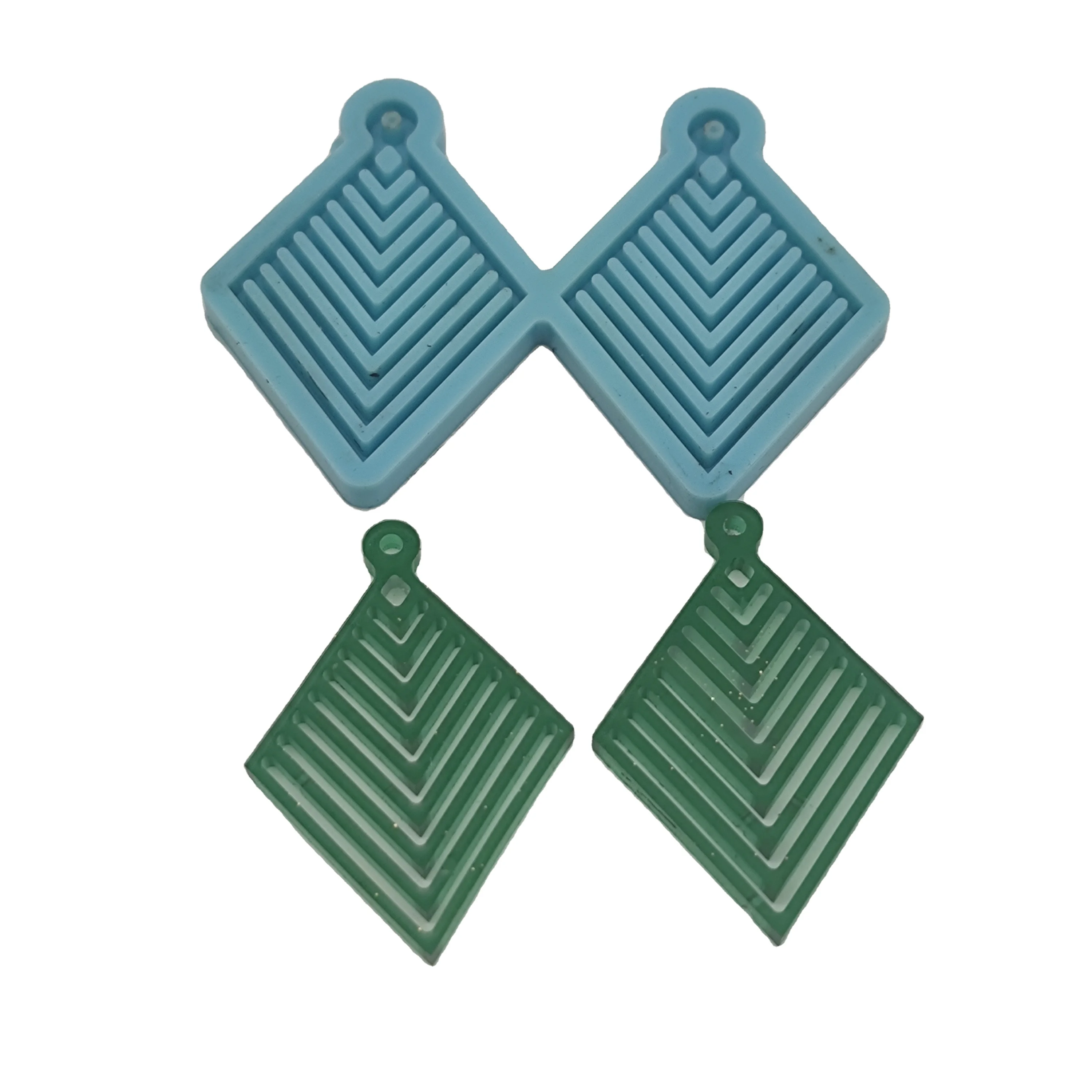 12 styles of geometric figure earrings epoxy resin shiny DIY silicone mold