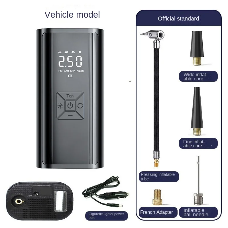 Portable Intelligent Wireless Car Tire Inflator Multifunctional Emergency Digital Display Electric Air Pump