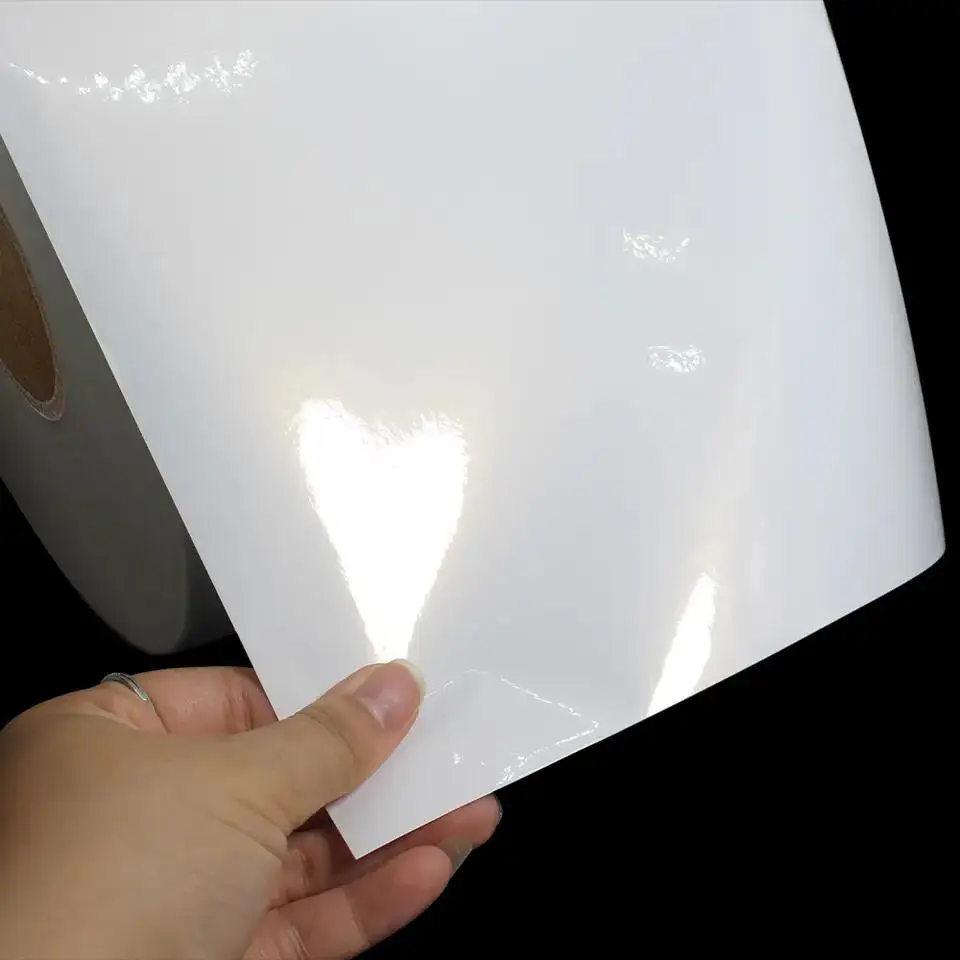 Glossy pp Self-Adhesive Semi Gloss Paper Thermal Transfer Label Jumbo Roll Material Blank Sticker Paper