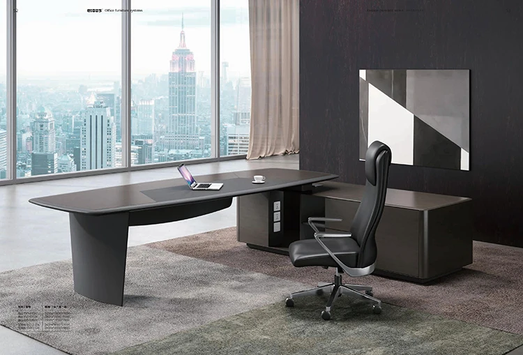 Modern Luxury L Shaped CEO Manager Executive Desk Wooden Office Table For Office Furniture